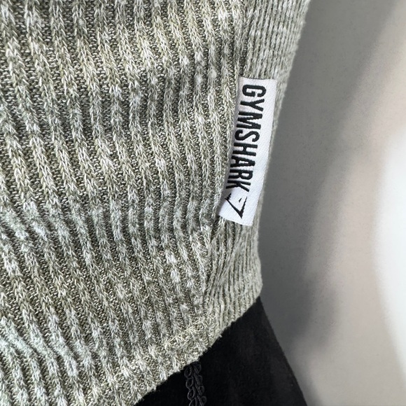 Gymshark Slounge Ribbed Crop Top Olive - Picture 7 of 7